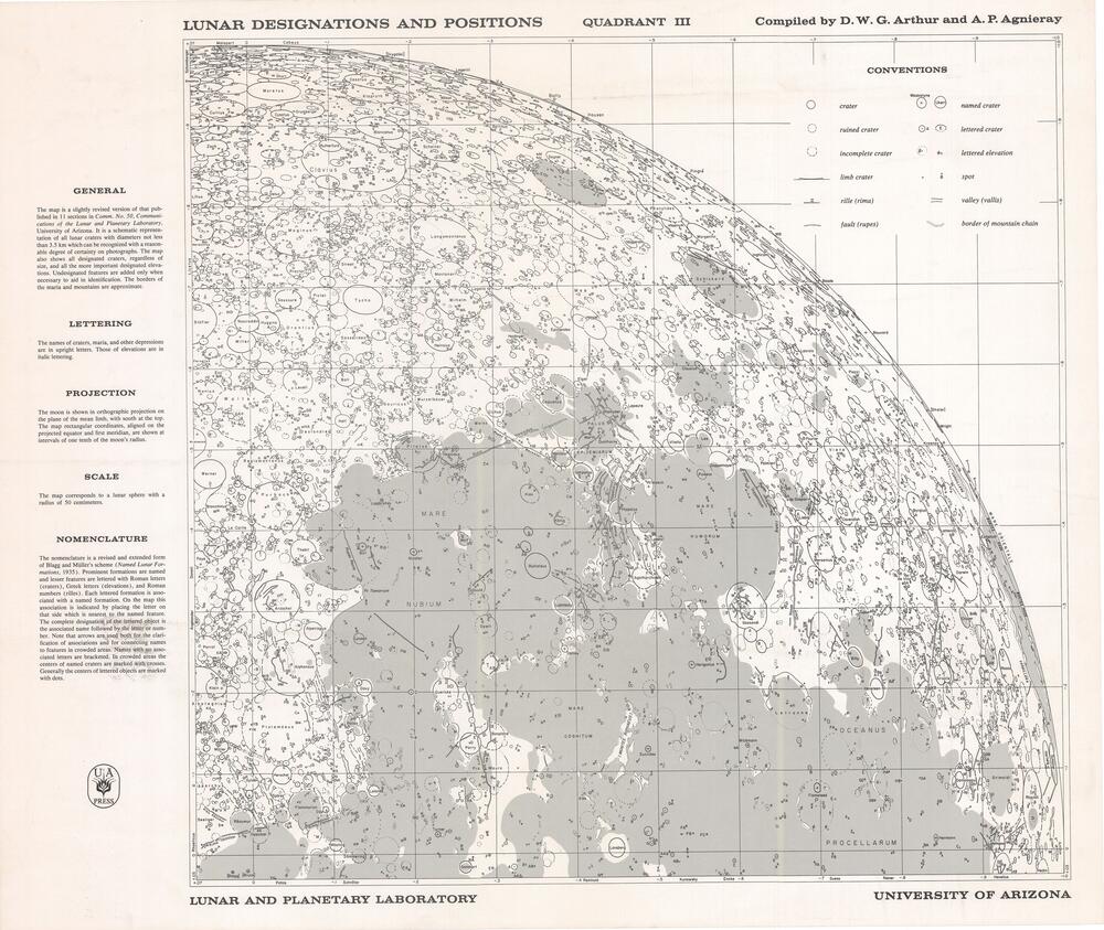 Lunar Designations and Positions - Quadrant III
