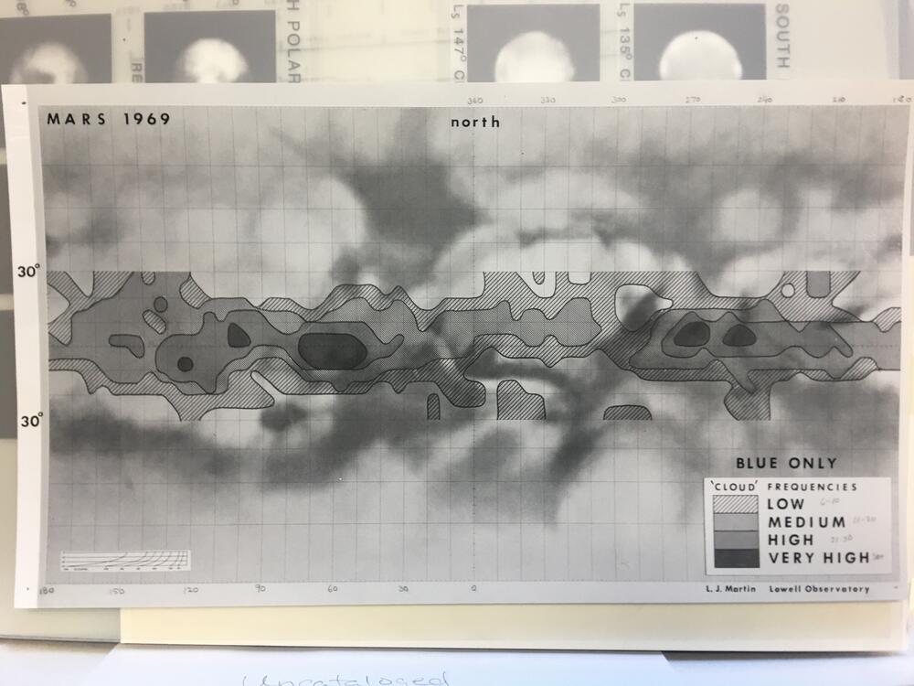 Mars 1969 north 'cloud' frequencies