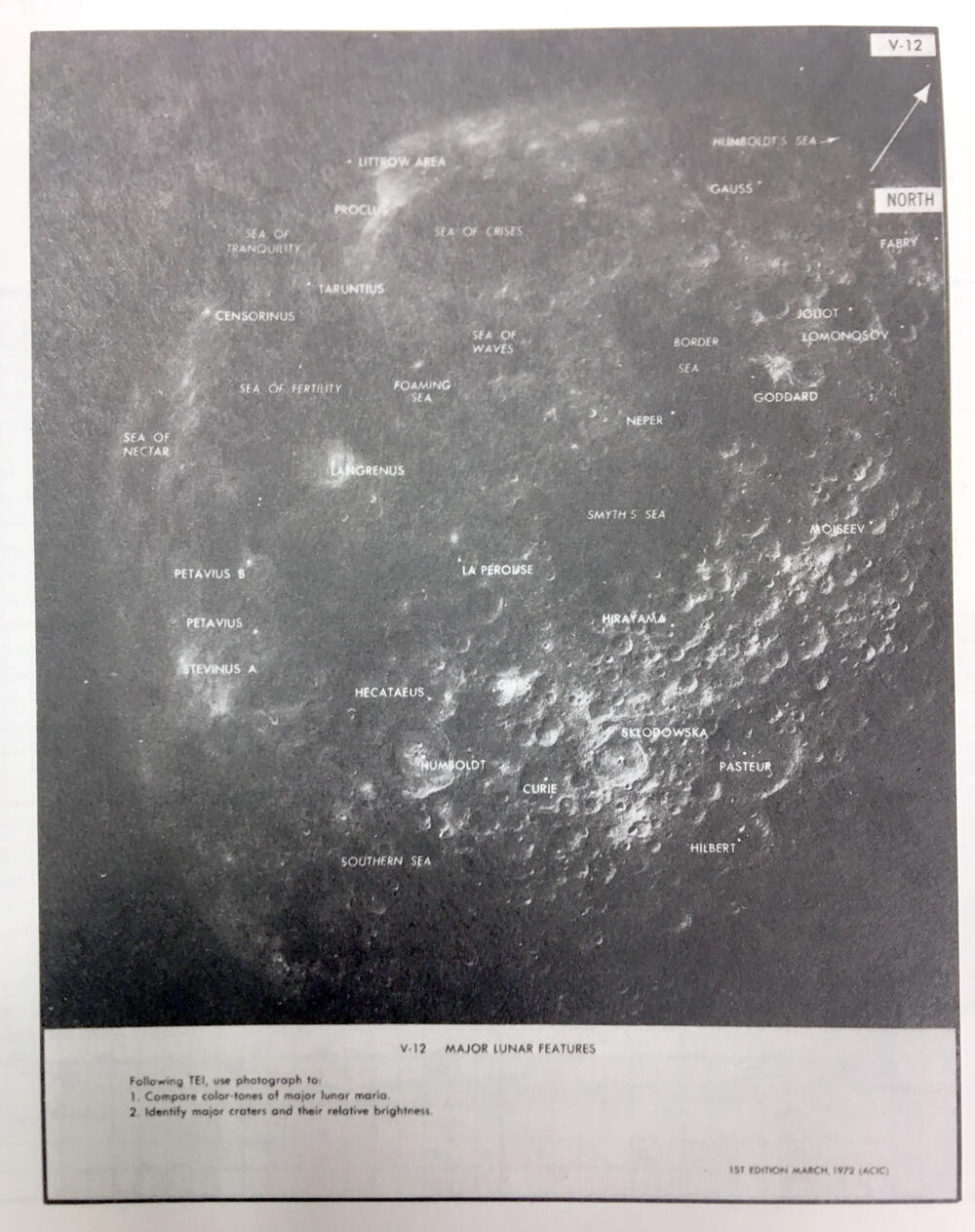 V-12 major Lunar features