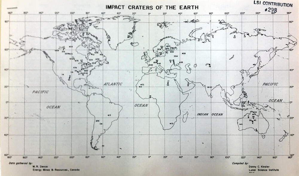 Impact craters of the Earth