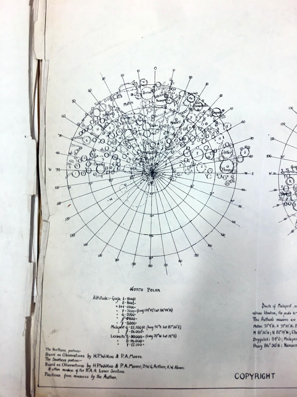 300 in map of the Moon, Special section. Polar projection