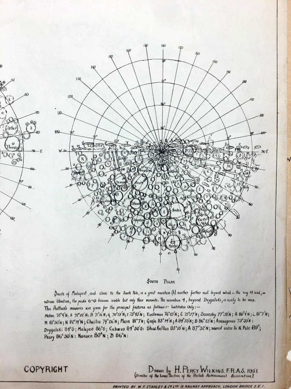 300 in map of the Moon, Special section. Polar projection