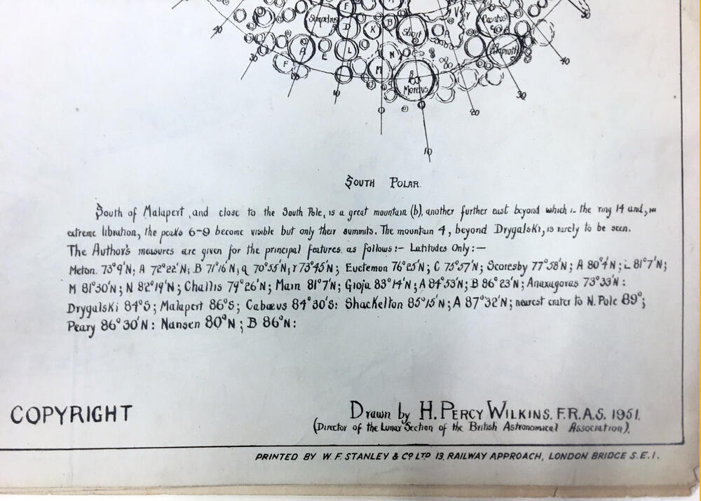 300 in map of the Moon, Special section. Polar projection