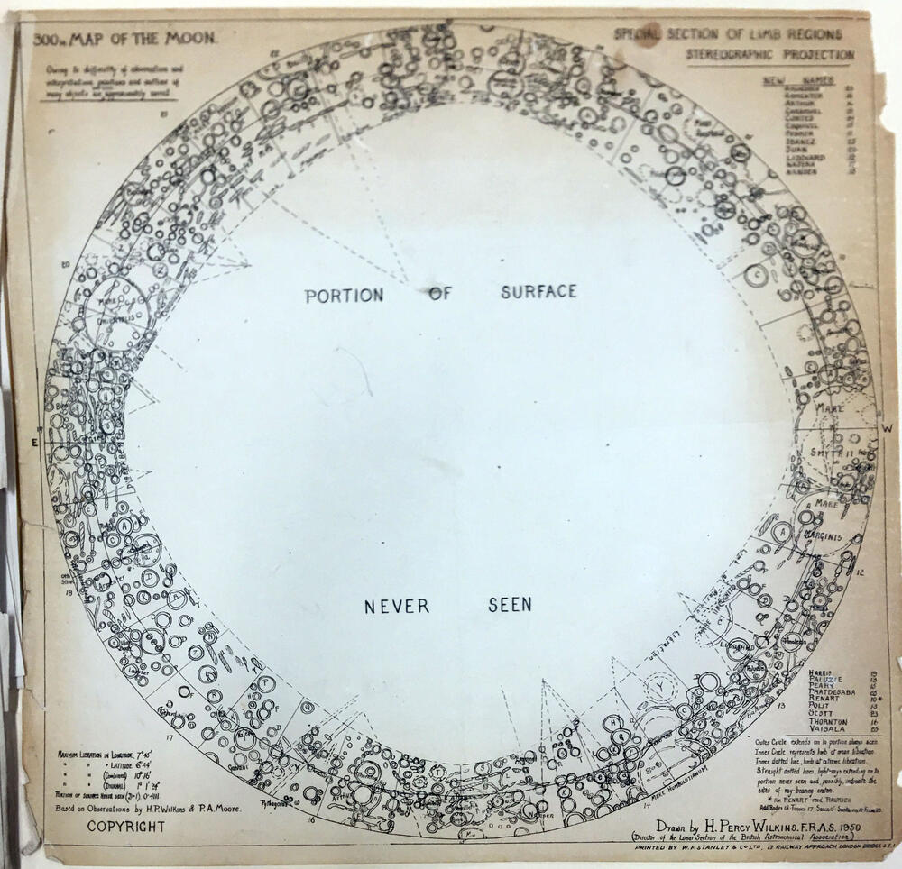 300 in map of the Moon, Special section of Limb Regions, Stereographic Projection