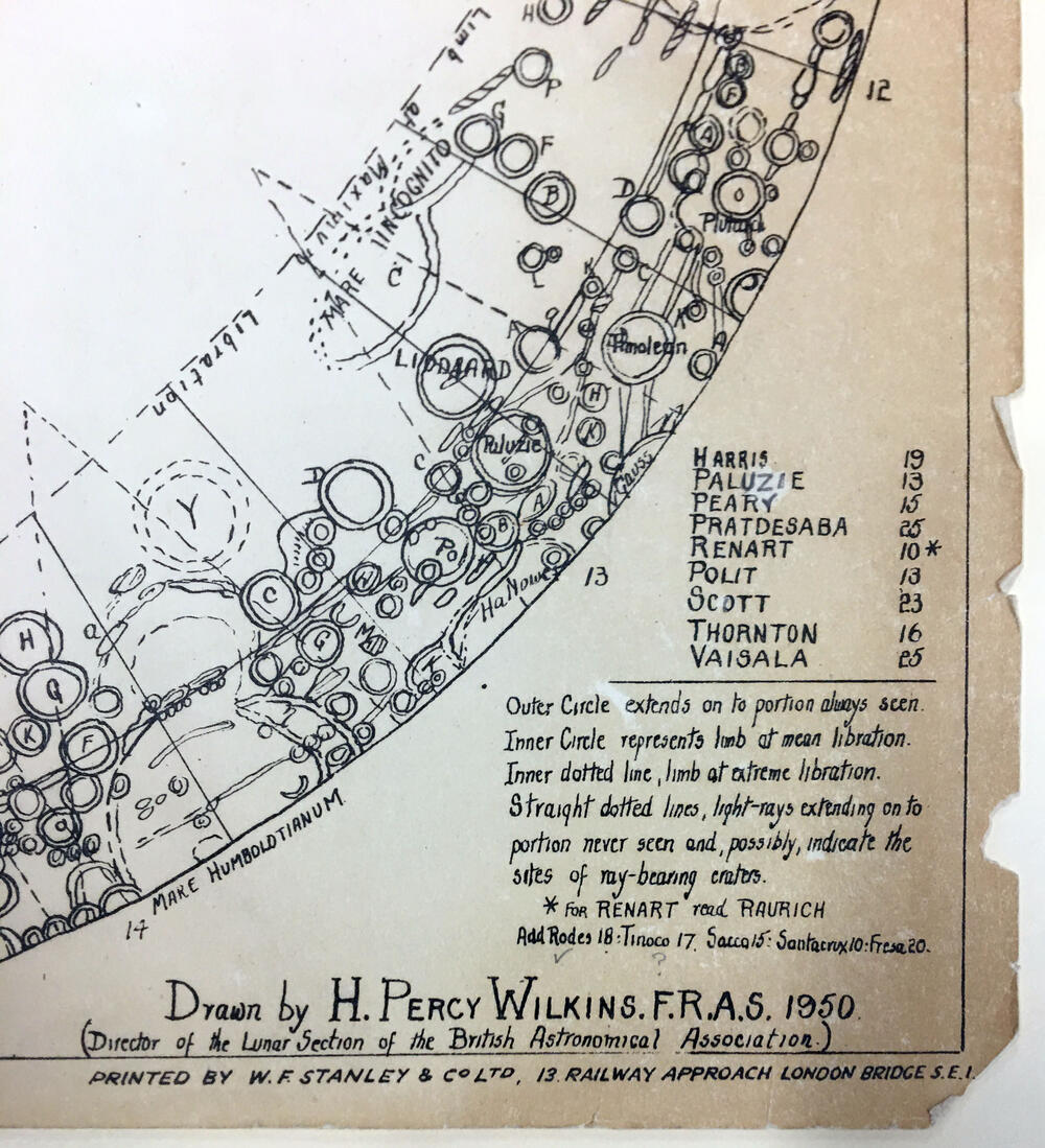 300 in map of the Moon, Special section of Limb Regions, Stereographic Projection