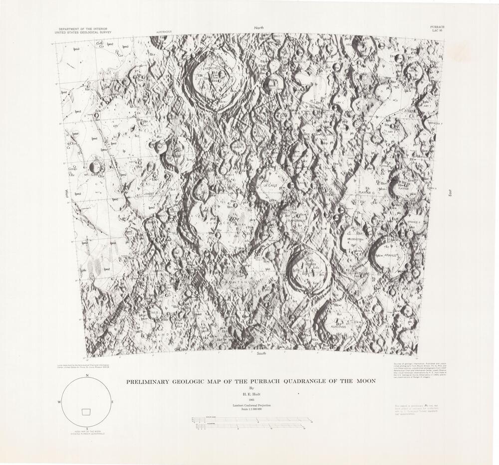 Preliminary Geologic Map of the Purbach Quadrangle of the Moon