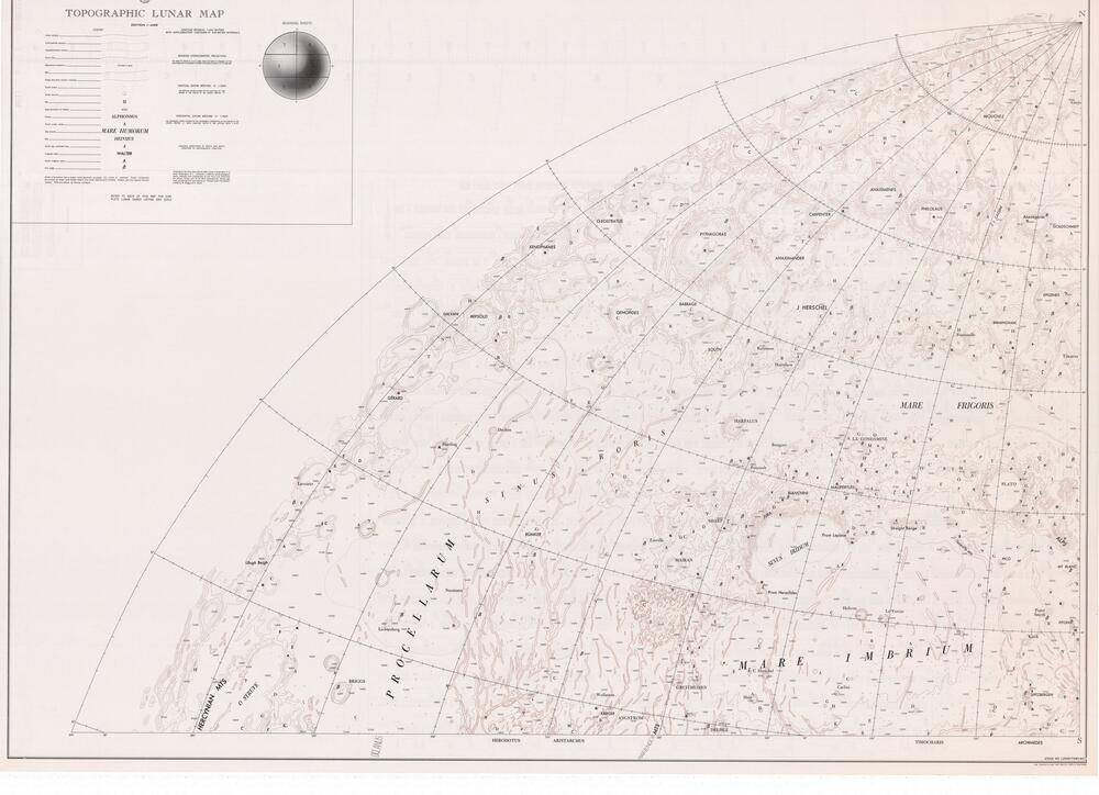Topographic Lunar Map, Edition 1-AMS