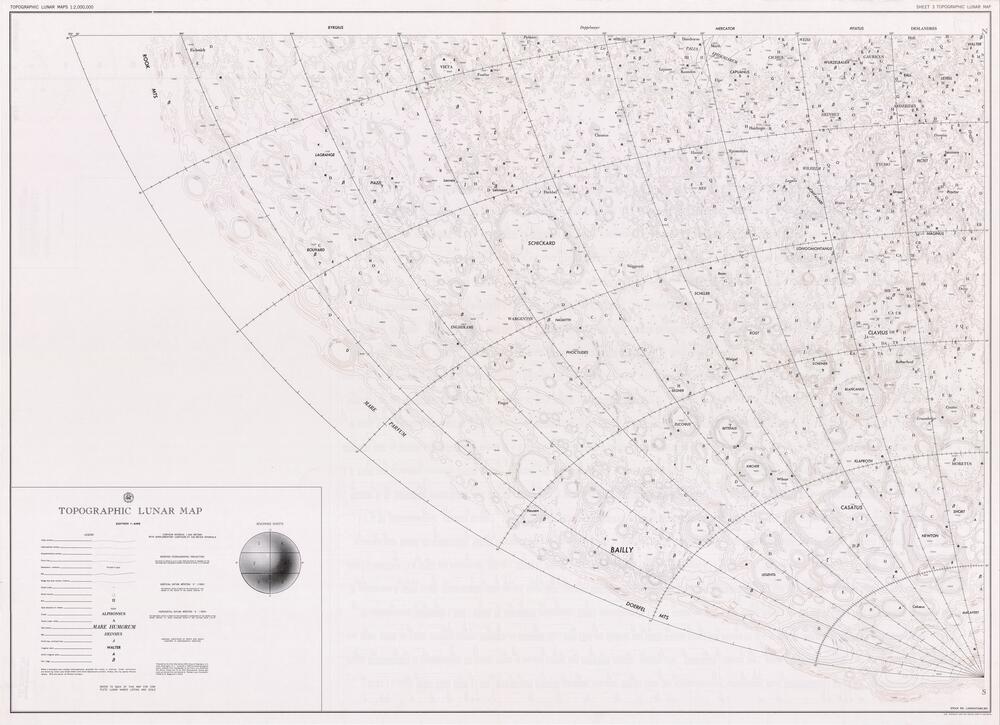 Topographic Lunar Map, Edition 1-AMS