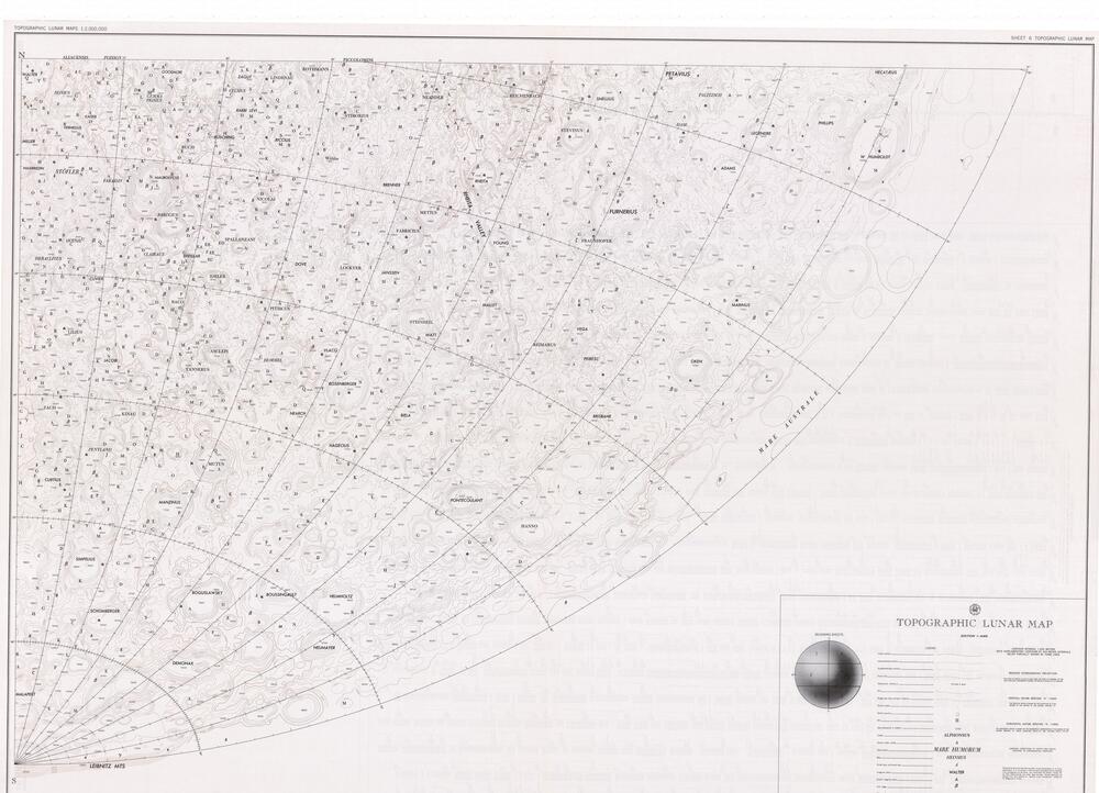 Topographic Lunar Map, Edition 1-AMS