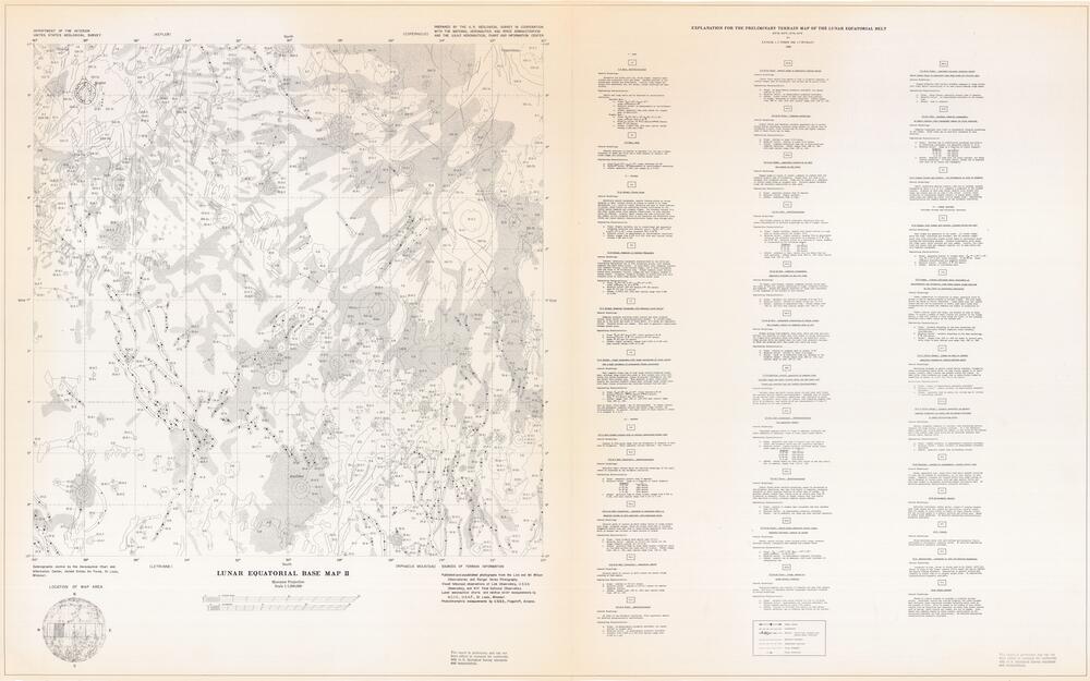 Lunar equatorial base map II = Preliminary terrain map of the Lunar equatorial belt