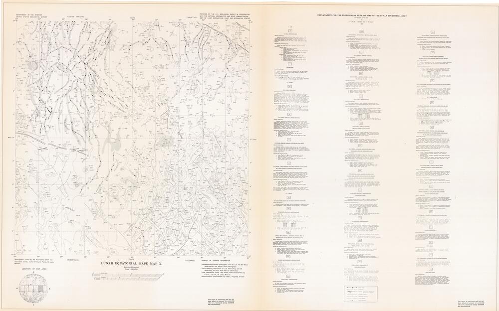 Lunar equatorial base map V = Preliminary terrain map of the Lunar equatorial belt