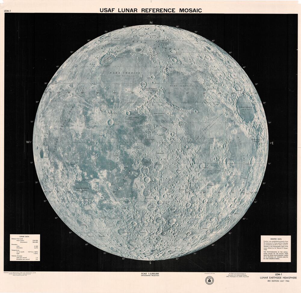 USAF Lunar Reference Mosaic - Lunar Earthside Hemisphere (3rd Edition)