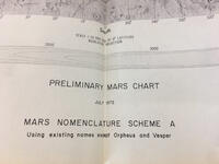 Preliminary Mars chart, using existing names except Orpheus an Vesper