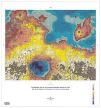 Topographic map of the Eastern Equatorial region of Mars (with special emphasis on the elevations from 0 to 5 km above-datum)