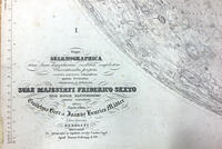 Mappa Selenographica totam Lunae hemisphaeram risibilem complectons chorratinibus propriis secundum projectionem othographicam quatuor Sectionibus constructa et delineata Suae Majestati Friderico Sexto regi daniae illustrissimo .... Guilelmo Beer et Joanne Henrico Mädler Ediio Genuina Berolini MDCCCXXXIV Ex autographico in lapudem inciduit Carolus Vogel Apud Simon Schropp et Soc