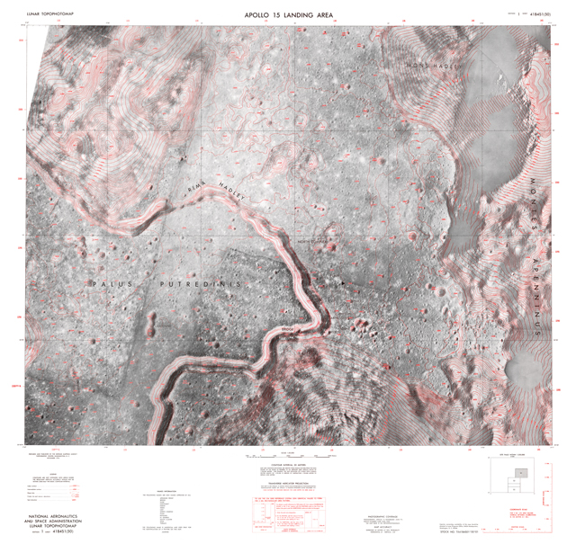 Lunar Topophotomap - Apollo 15 Landing Area