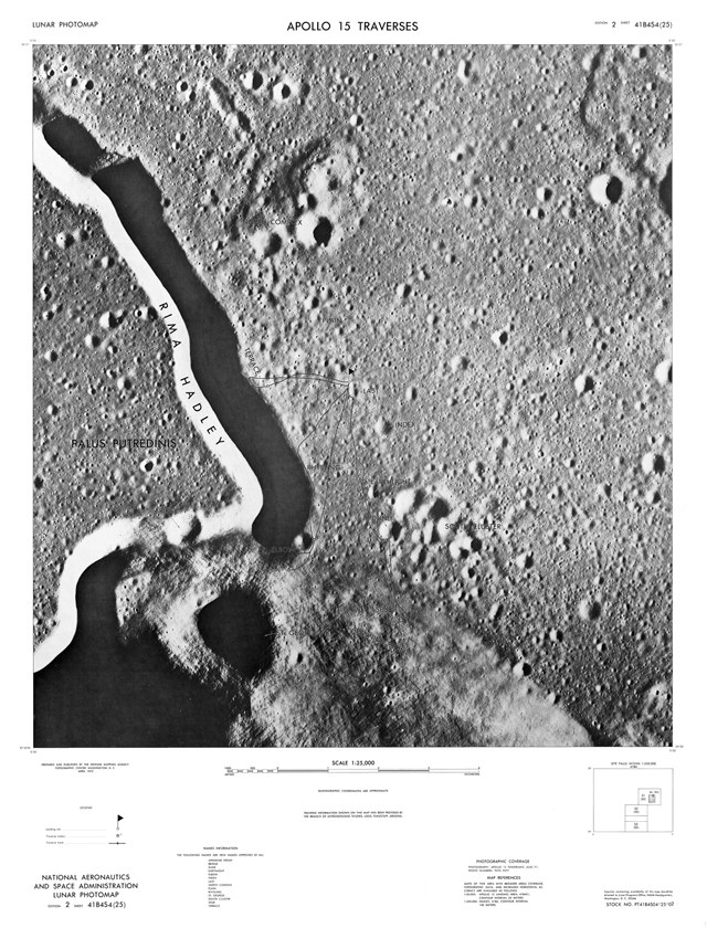 Lunar Photomap - Apollo 15 Traverses
