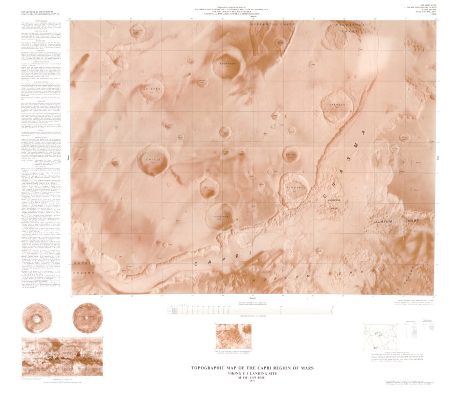 Topographic Map of the Capri Region of Mars - Viking C1 Landing Site