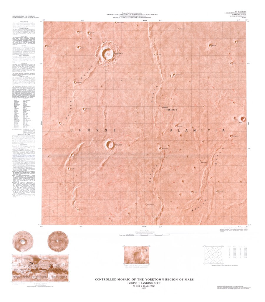 Controlled Mosaic of the Yorktown Region of Mars (Viking 1 landing site)