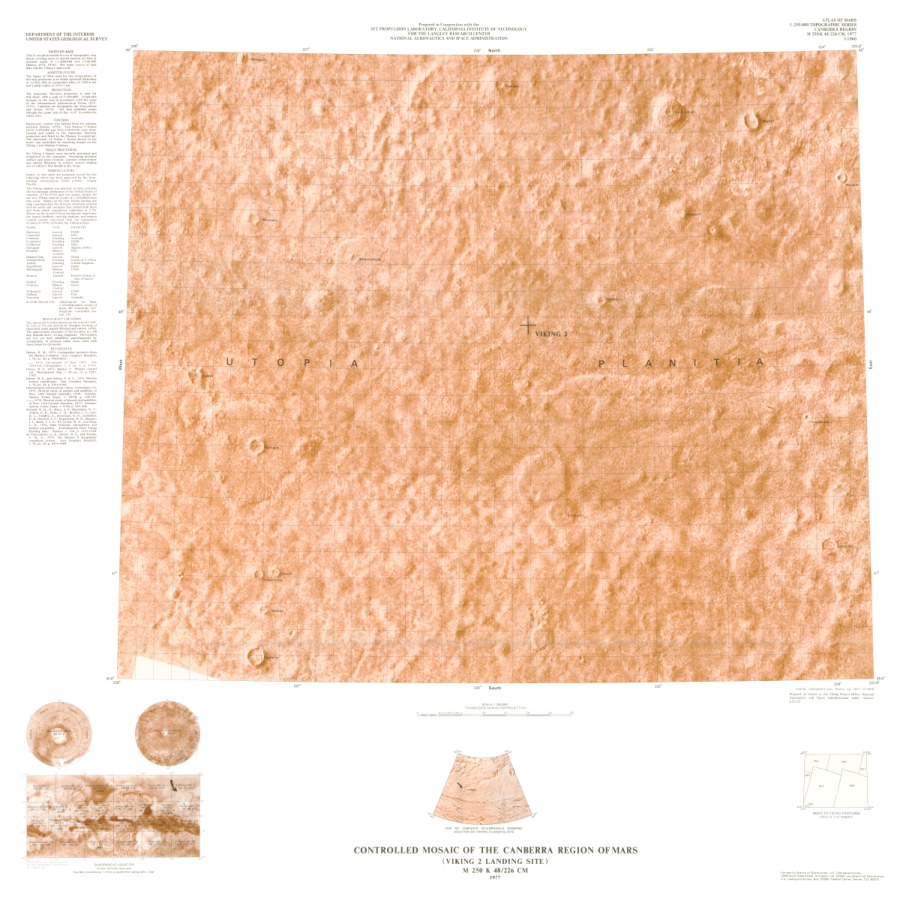 Controlled Mosaic of the Canberra Region of Mars (Viking 2 Landing Site)