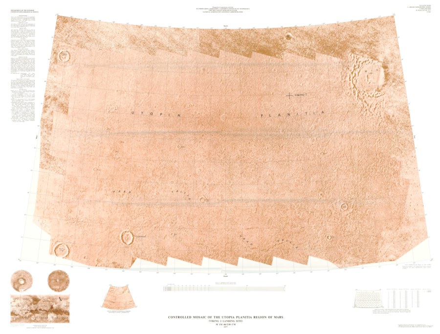 Controlled Mosaic of the Utopia Panitia Region of Mars (Viking 2 Landing Site)