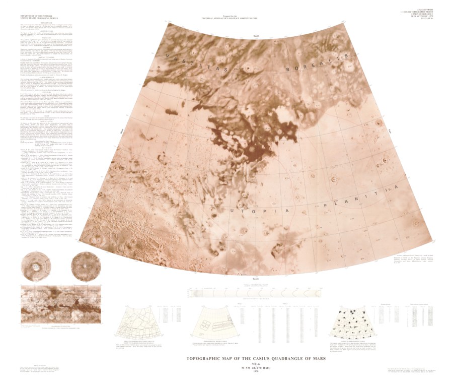 Topographic Map of the Casius Quadrangle of Mars