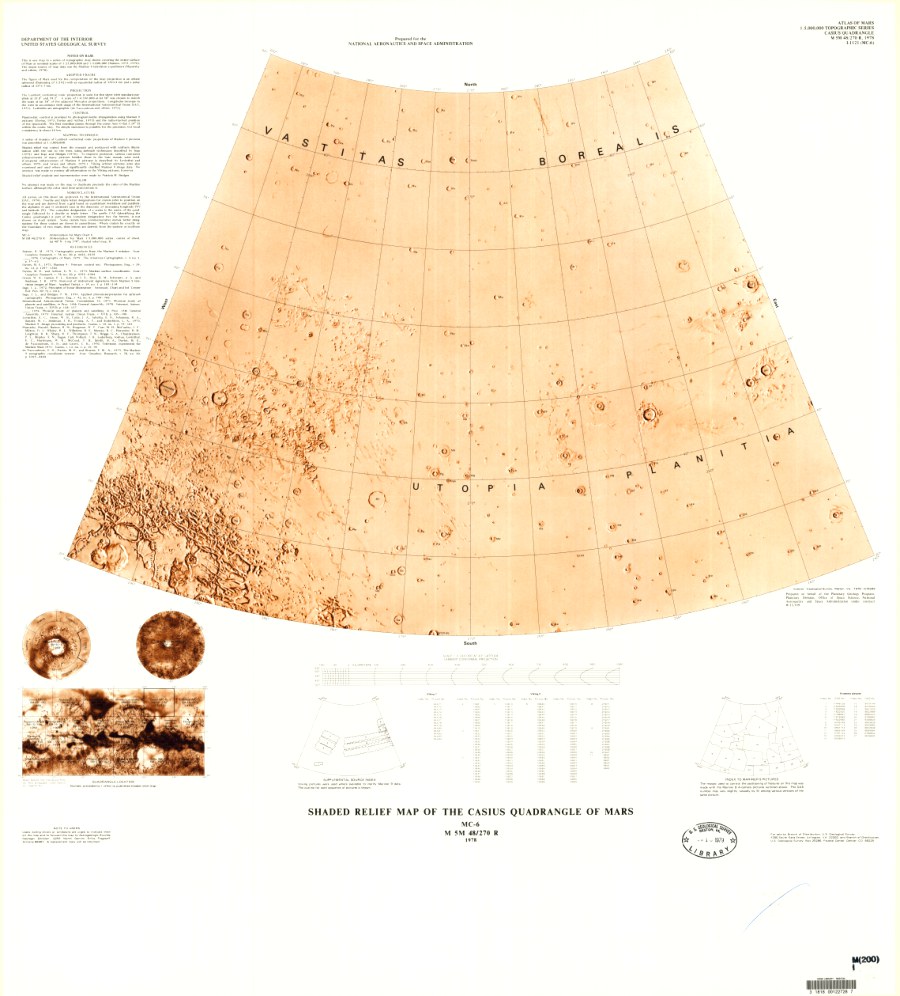 Shaded Relief Map of the Casius Quadrangle of Mars