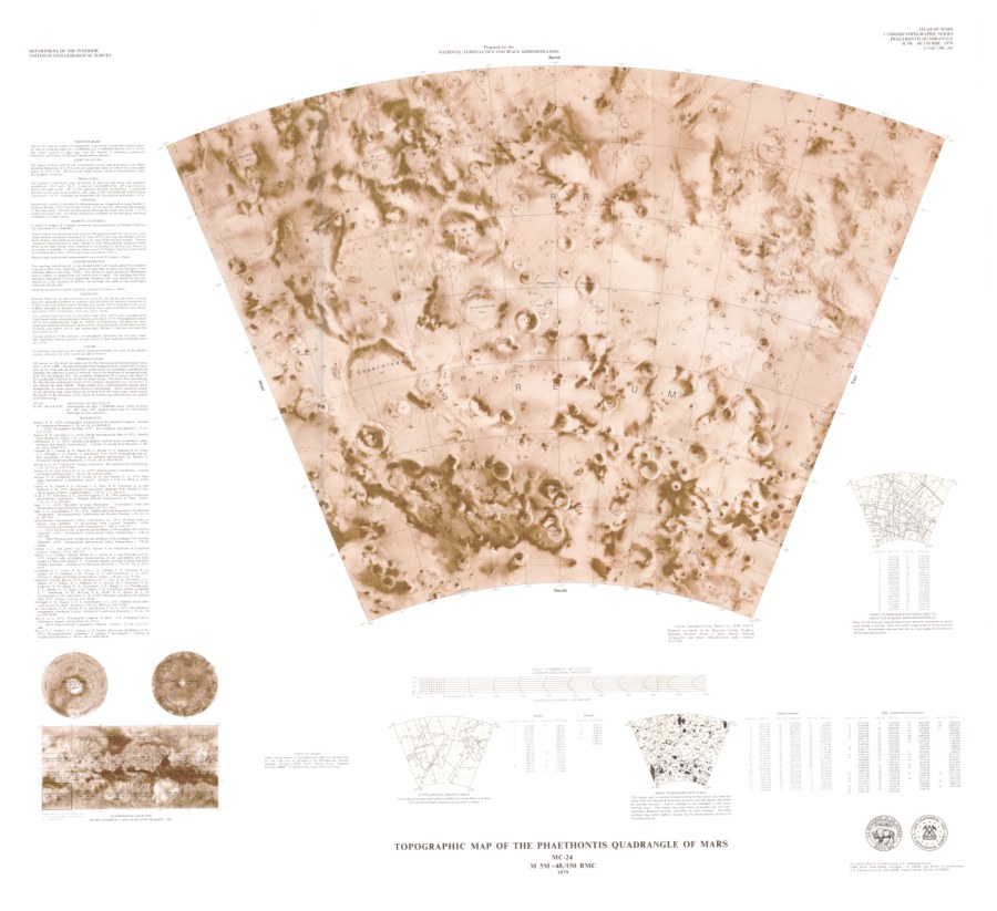 Topographic Map of the Phaethontis Quadrangle of Mars