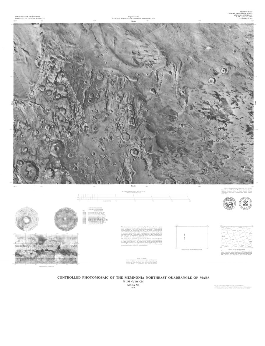 Controlled Photomosaic of the Memnonia Northeast Quadrangle of Mars