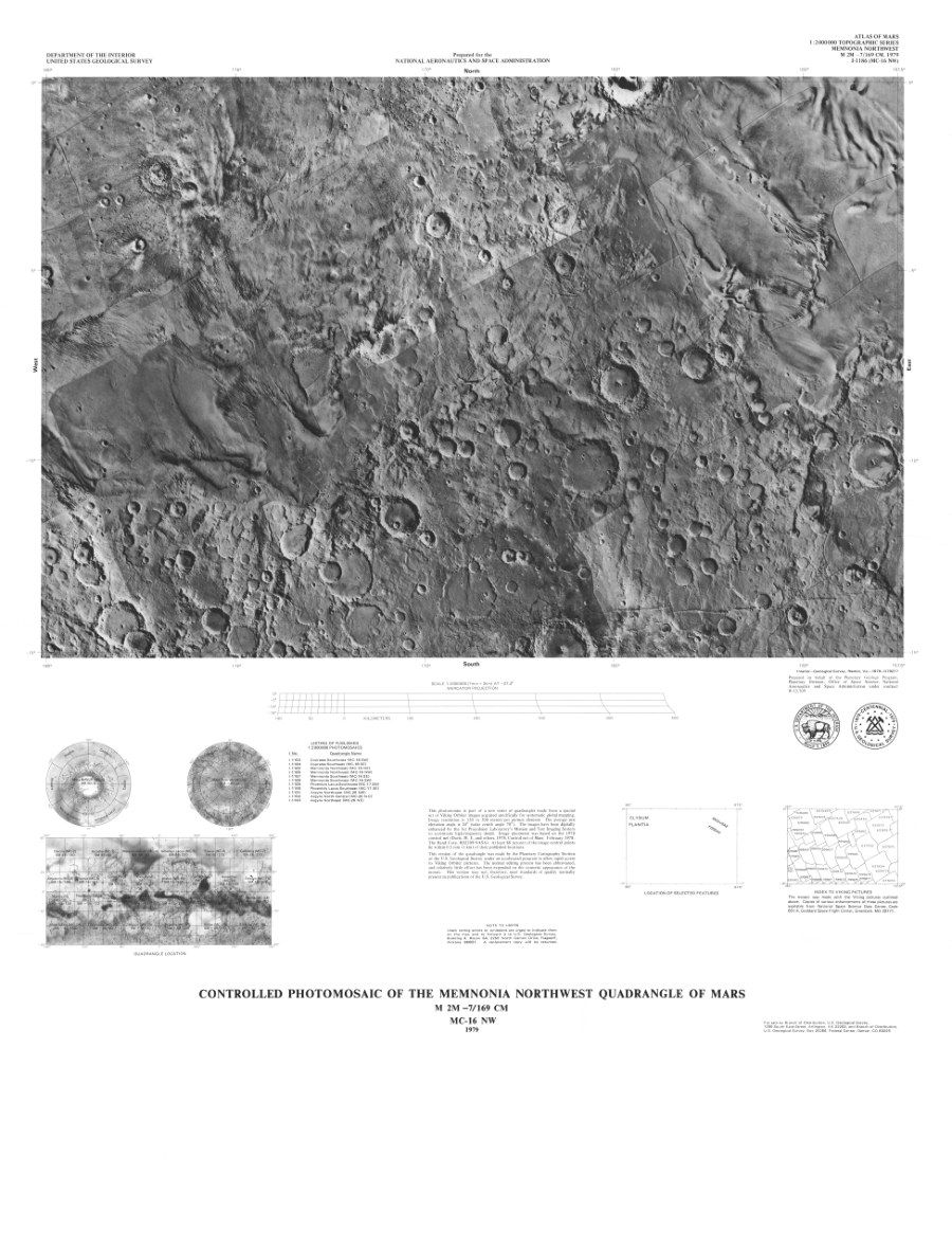 Controlled Photomosaic of the Memnonia Northwest Quadrangle of Mars