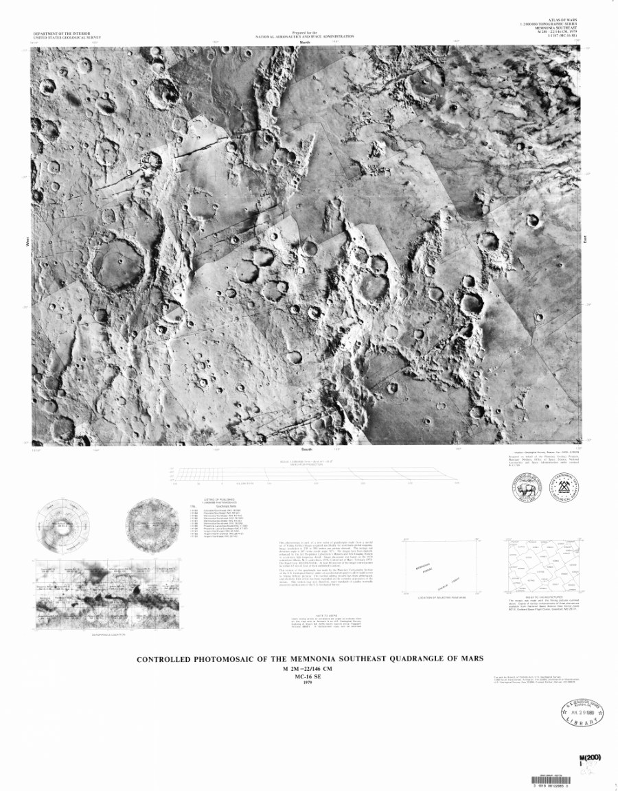 Controlled Photomosaic of the Memnonia Southeast Quadrangle of Mars