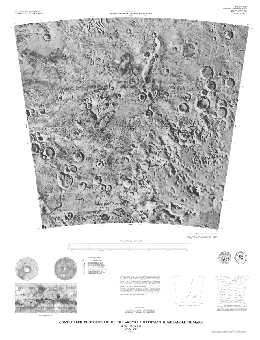 Controlled Photomosaic of the Argyre Northwest Quadrangle of Mars