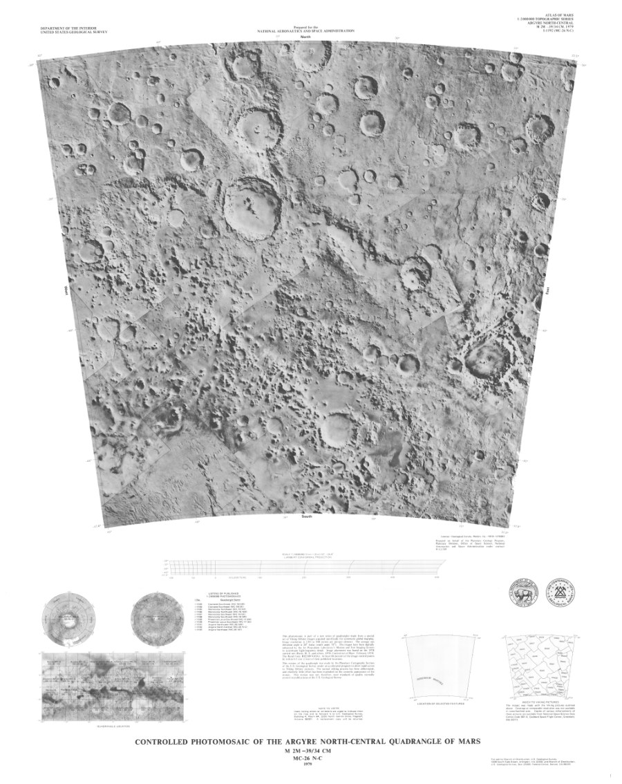 Controlled Photomosaic of the Argyre North-Central Quadrangle of Mars