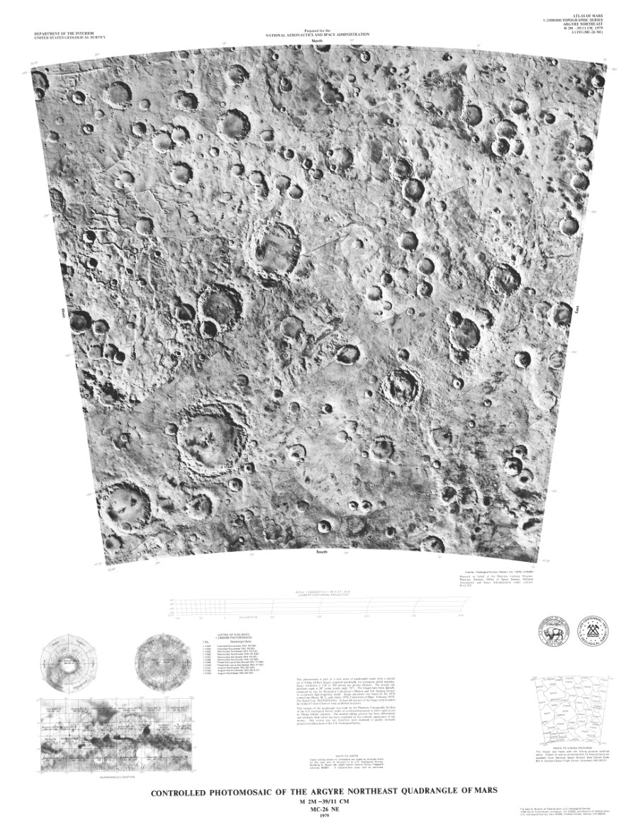 Controlled Photomosaic of the Argyre Northeast Quadrangle of Mars