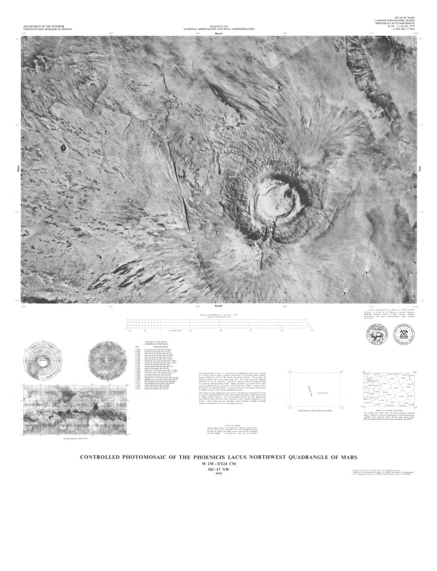 Controlled photomosaicof the Phoenicis Lacus Northwest Quadrangle of Mars