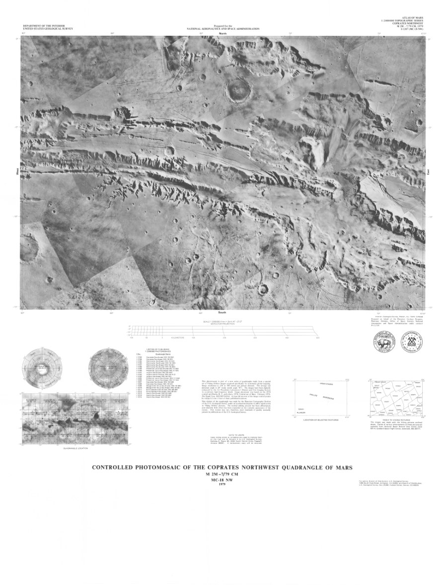 Controlled Photomosaic of the Coprates Northwest Quadrangle of Mars