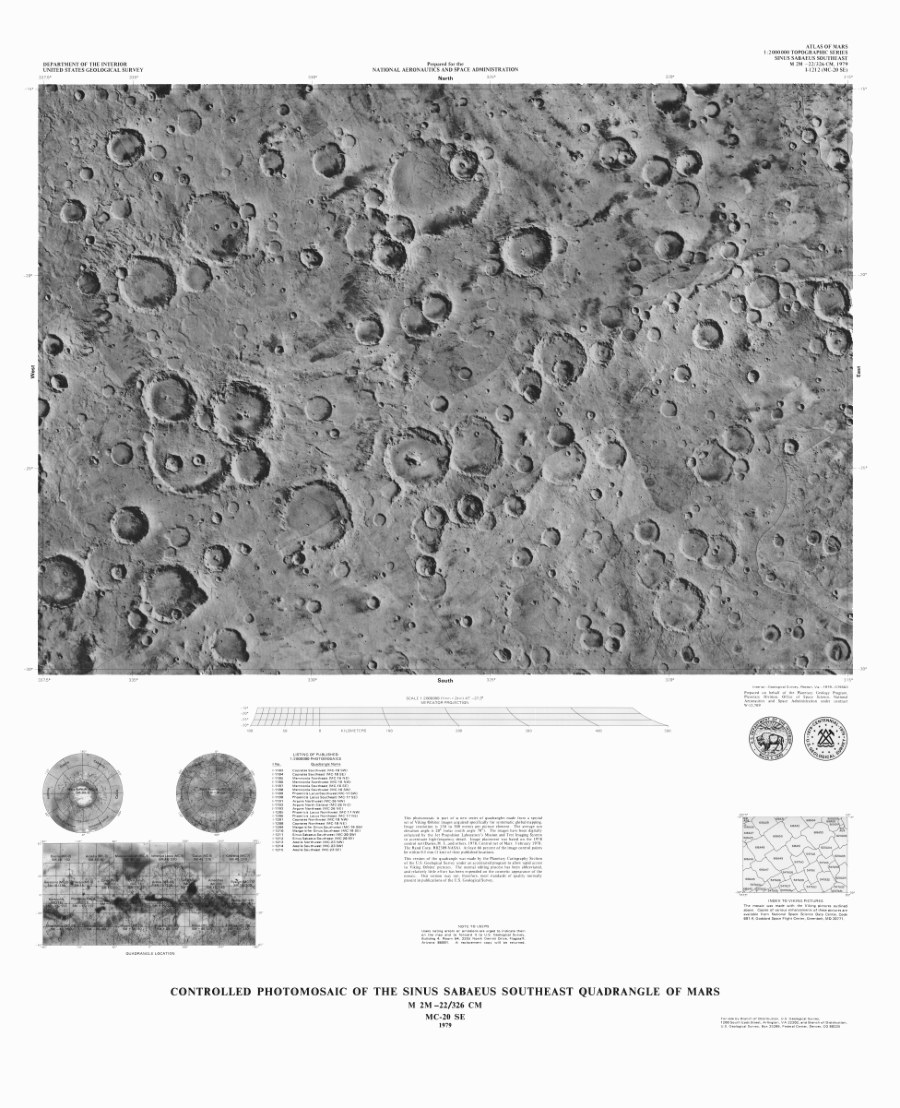 Controlled Photomosaic of the Sinus Sabaeus Southeast Quadrangle of Mars