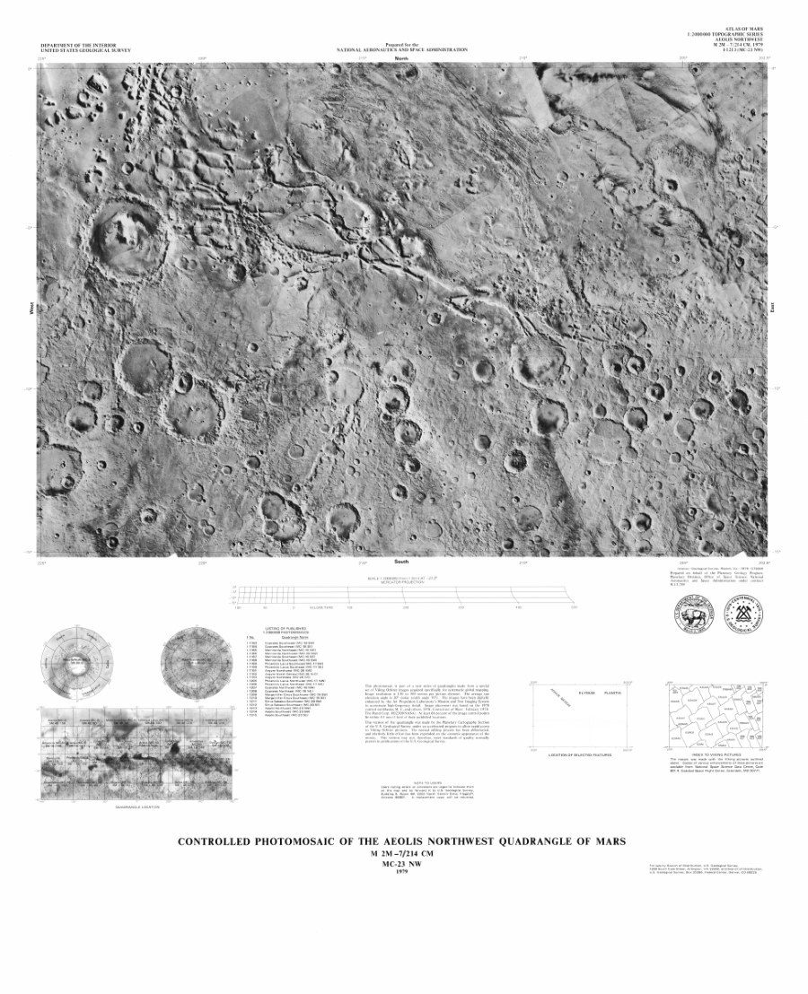 Controlled Photomosaic of the Aeolis Northwest Quadrangle of Mars