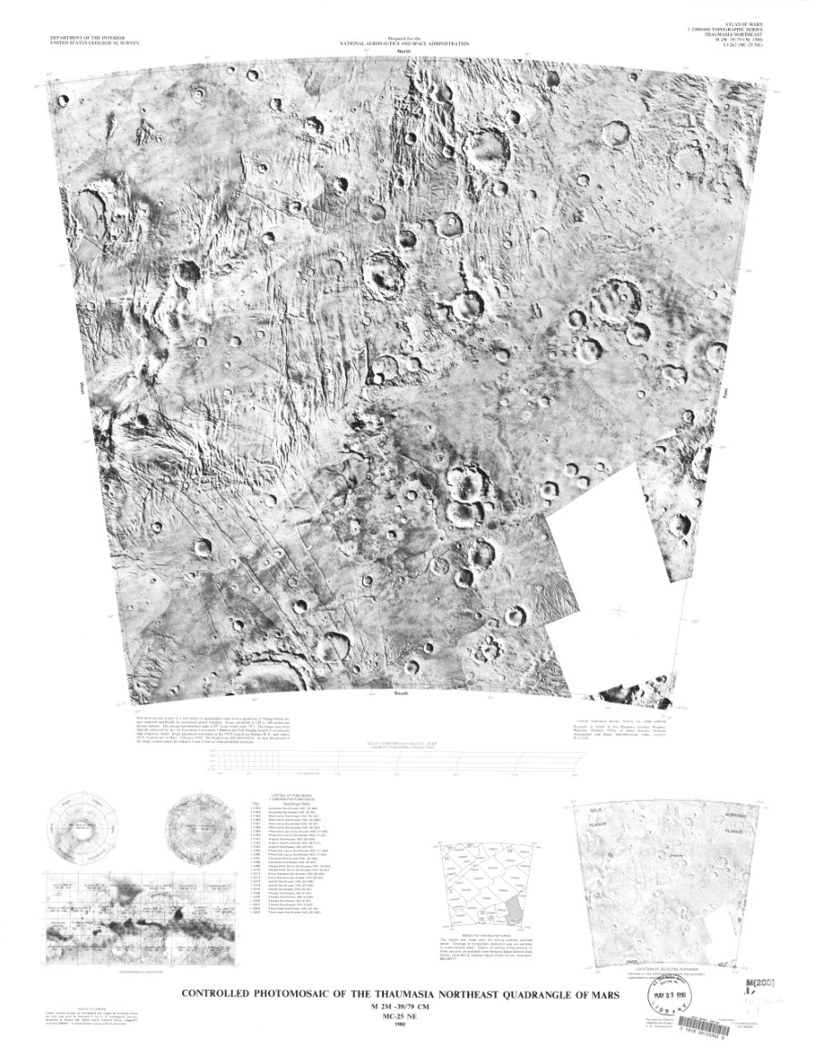 Controlled Photomosaic of the Thaumasia Northeast Quadrangle of Mars