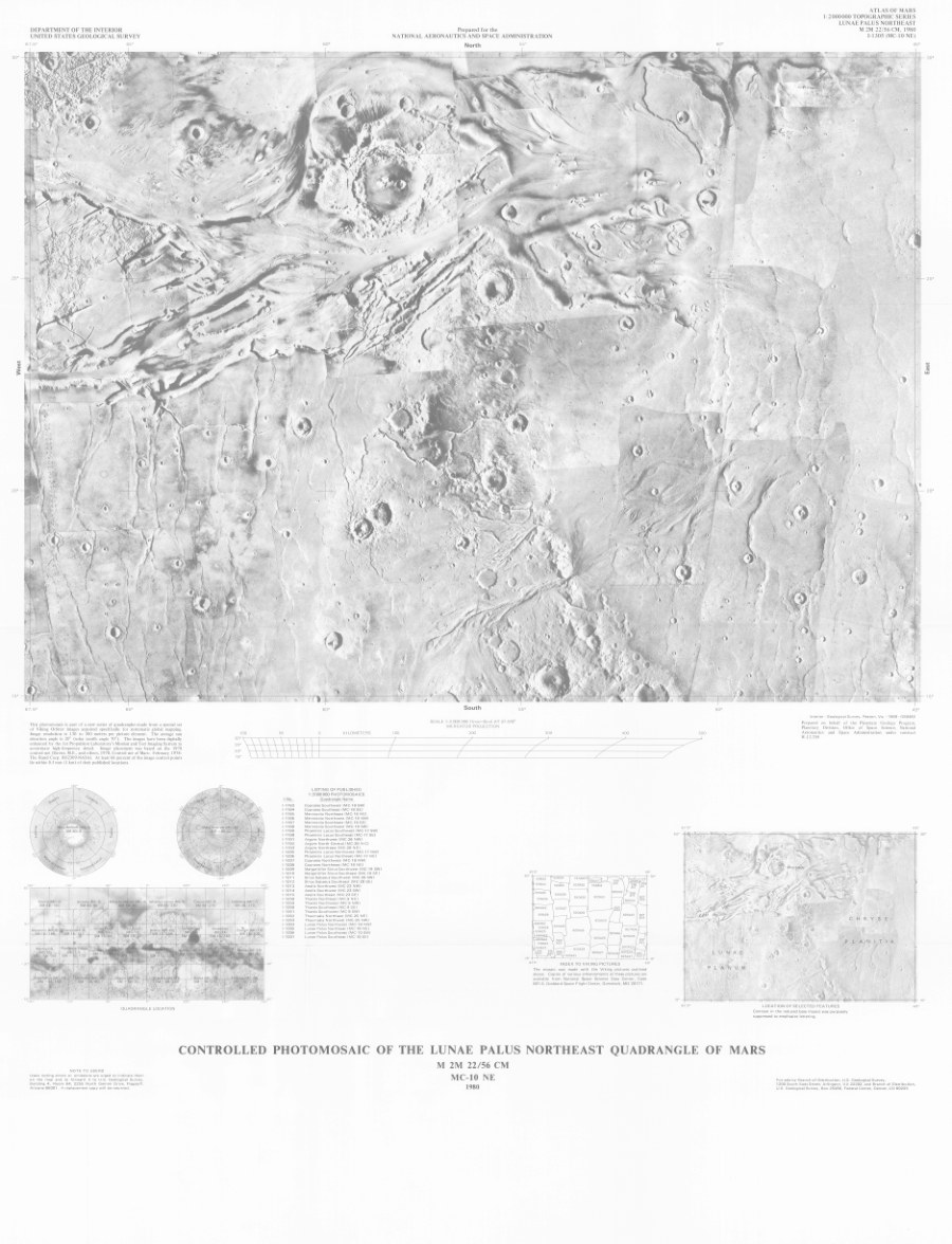Controlled Photomosaic of the Lunae Palus Northeast Quadrangle of Mars