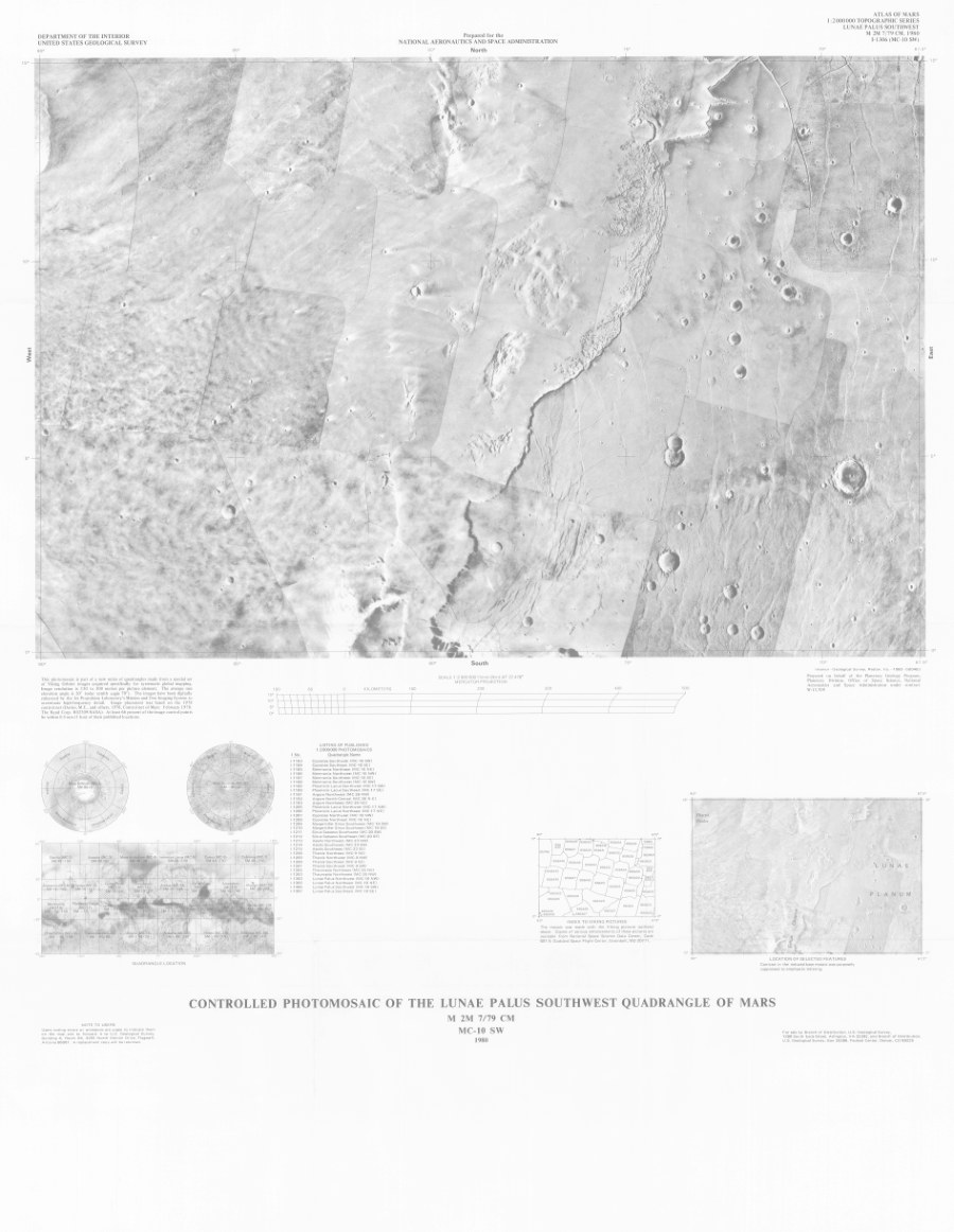 Controlled Photomosaic of the Lunae Palus Southwest Quadrangle of Mars