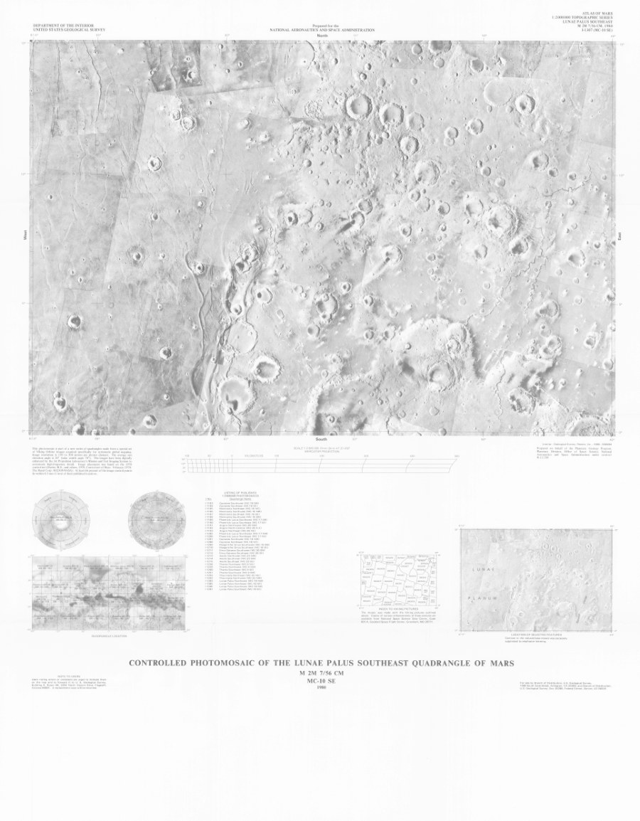 Controlled Photomosaic of the Lunae Palus Southeast Quadrangle of Mars