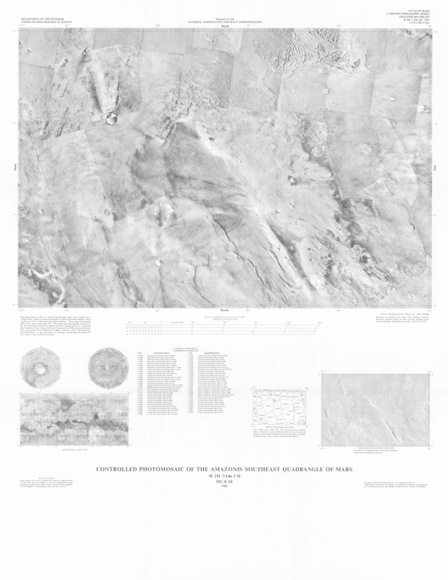 Controlled Photomosaic of the Amazonis Southeast Quadrangle of Mars