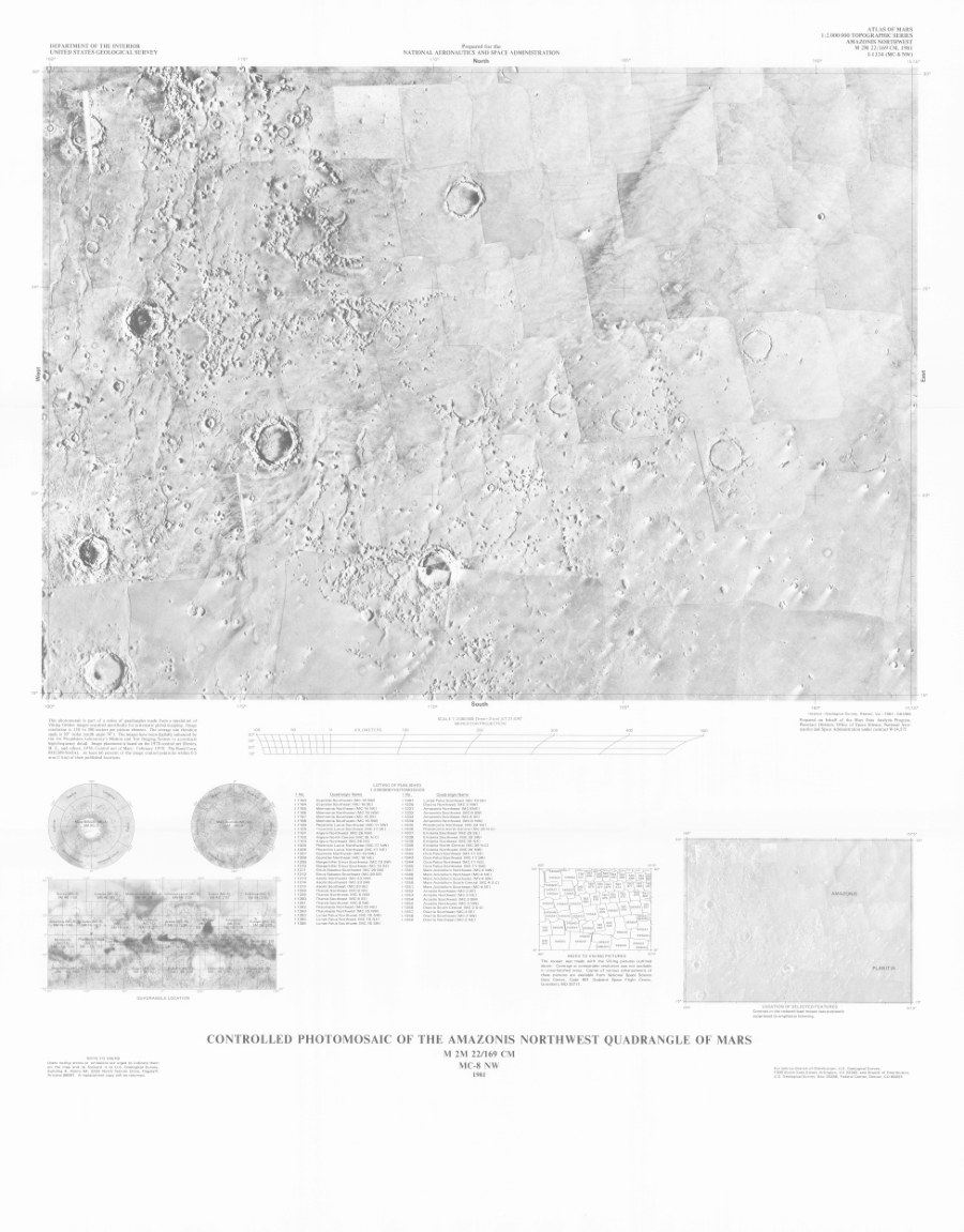 Controlled Photomosaic of the Amazonis Northwest Quadrangle of Mars