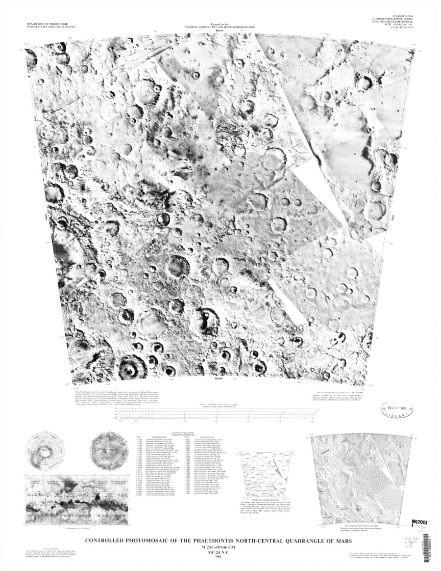 Controlled Photomosaic of the Phaethontis North-Central Quadrangle of Mars