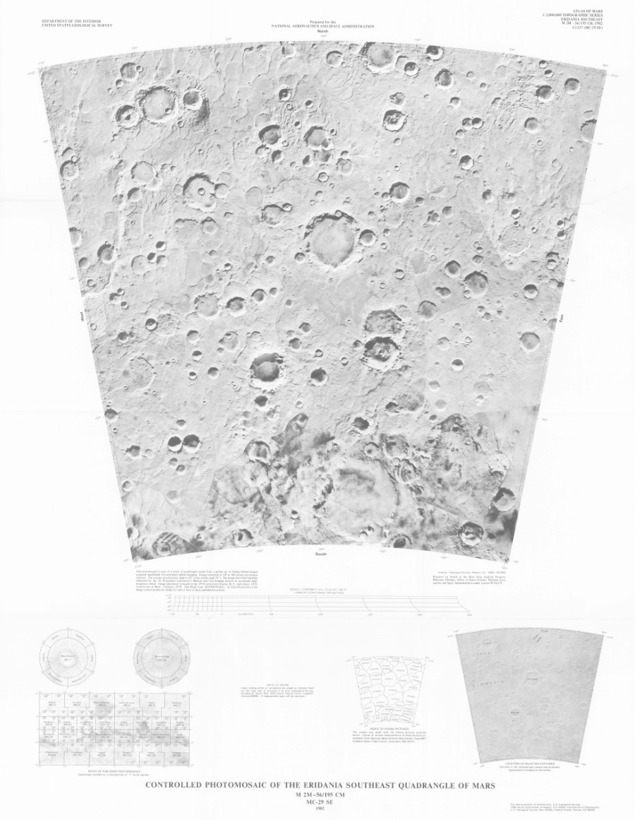 Controlled Photomosaic of the Eridania Southeast Quadrangle of Mars