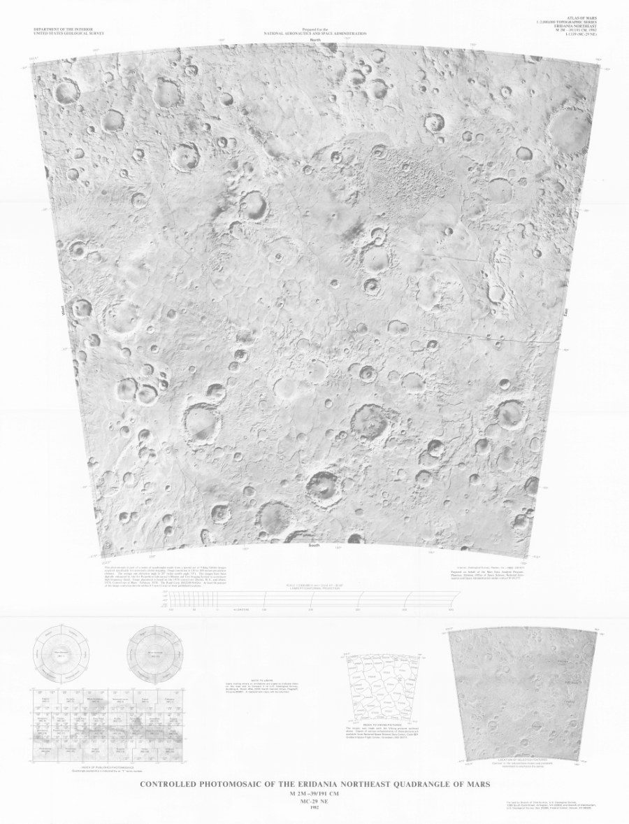 Controlled Photomosaic of the Eridania Northeast Quadrangle of Mars