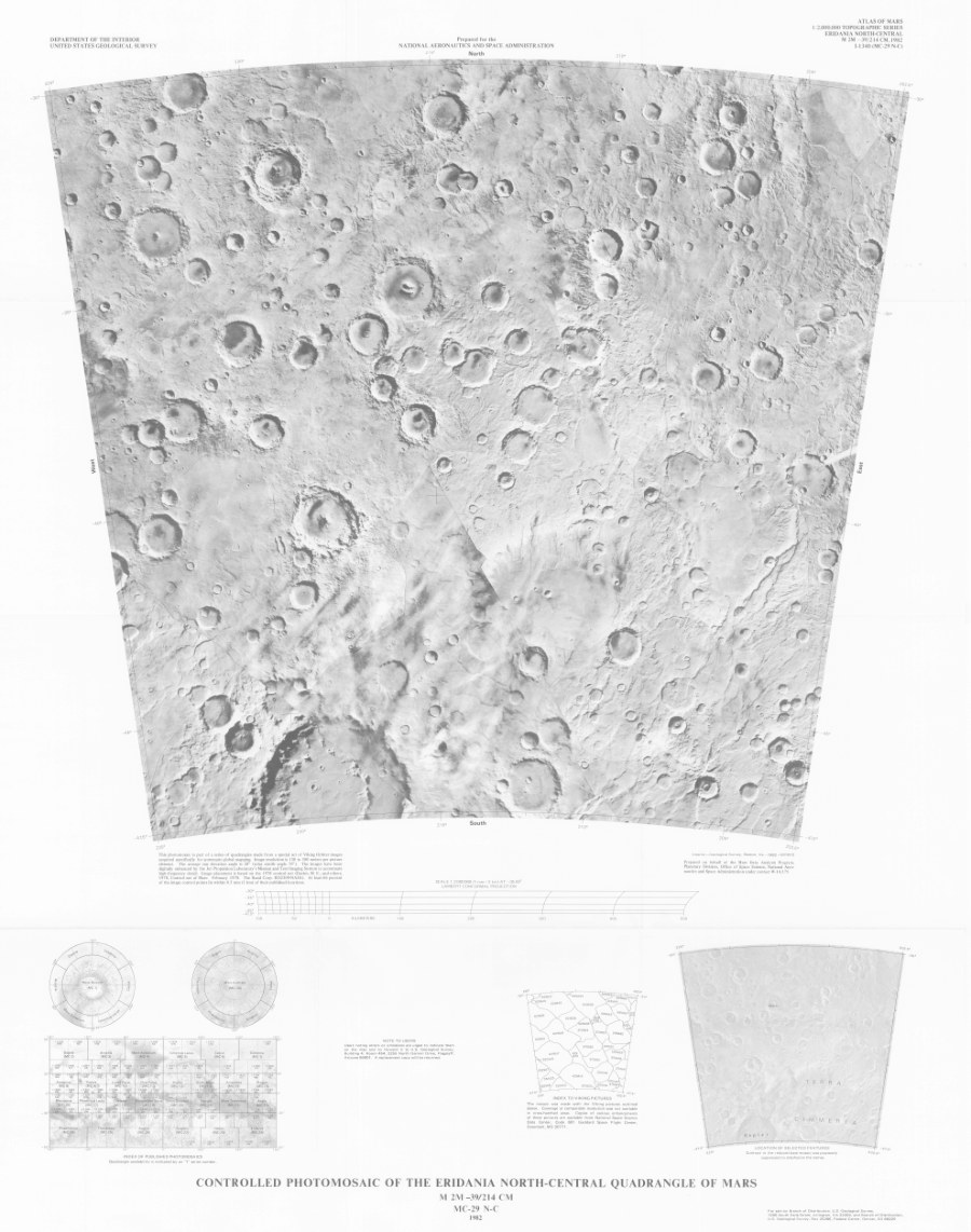 Controlled Photomosaic of the Eridania North-Central Quadrangle of Mars