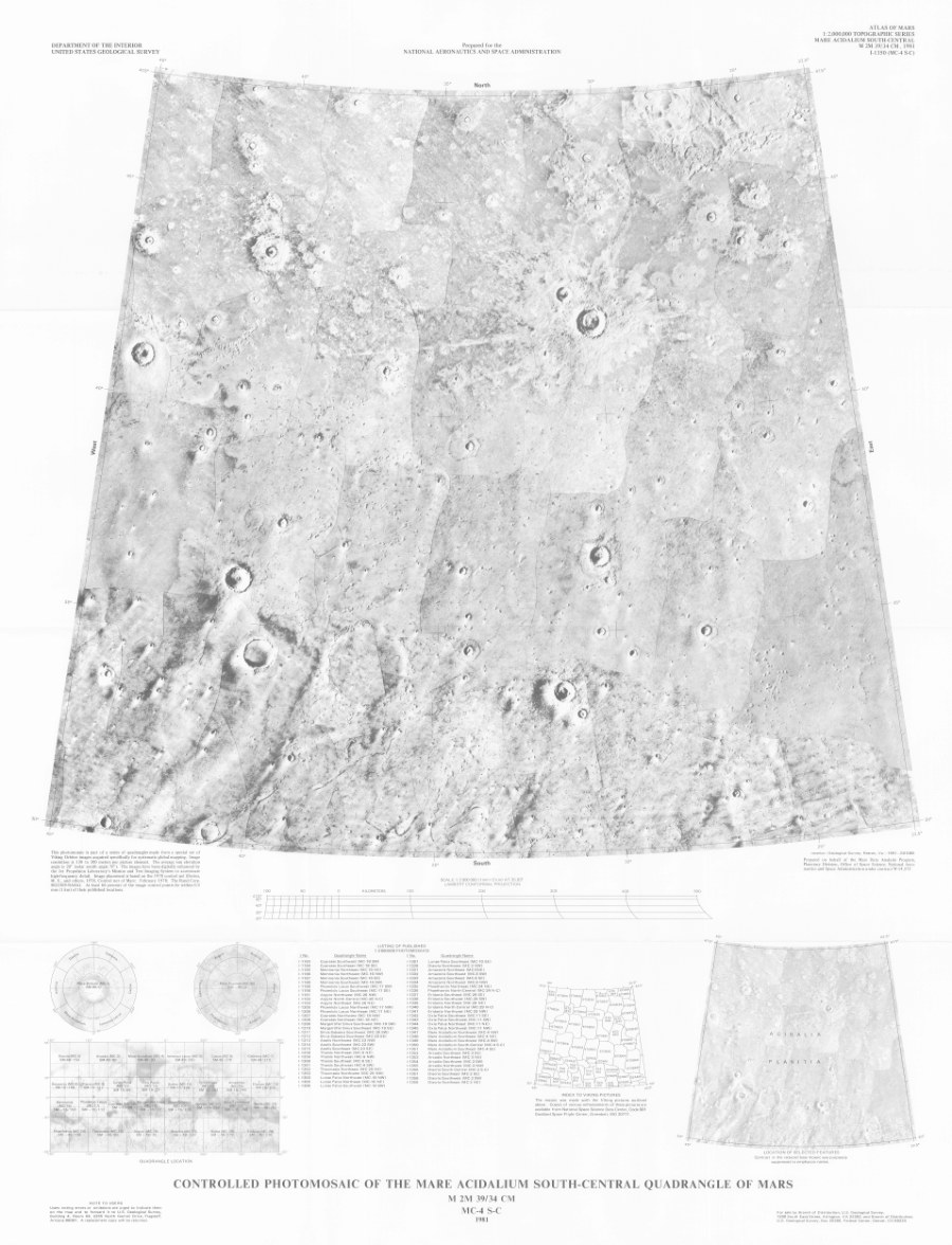 Controlled Photomosaic of the Mare Acidalium South-Central Quadrangle of Mars