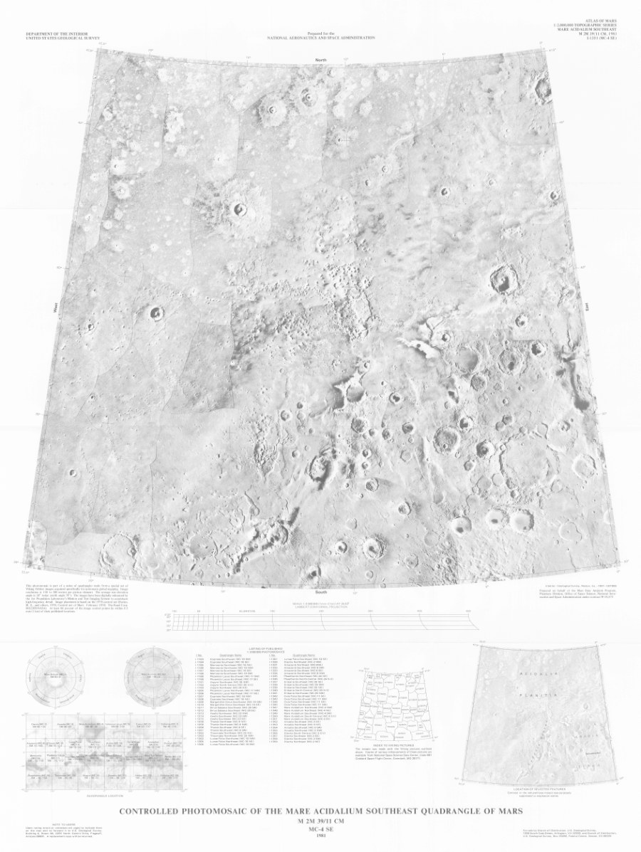 Controlled Photomosaic of the Mare Acidalium Southeast Quadrangle of Mars
